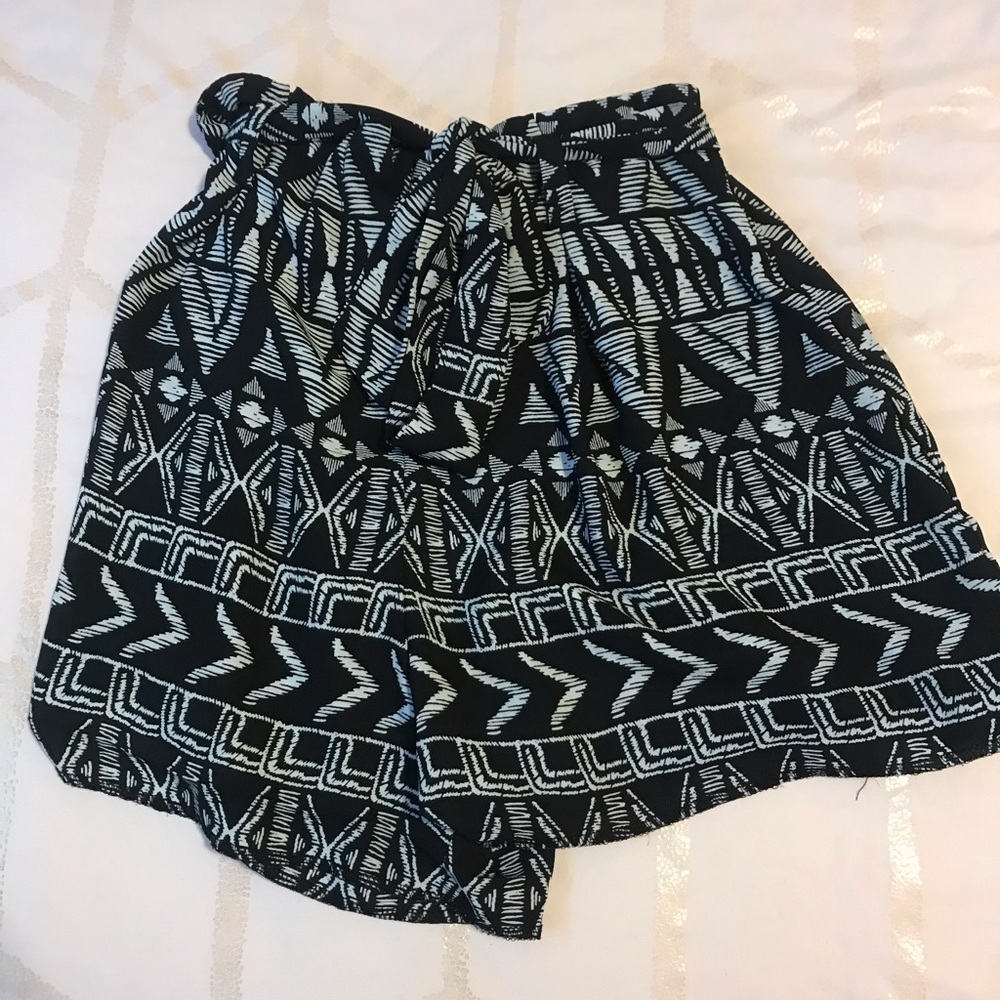 black and white tribal print shorts